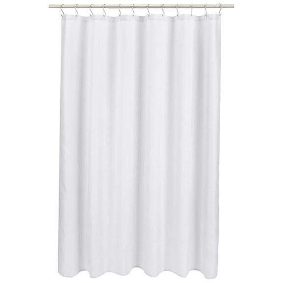Eco-Basics Shower Set – White 72" x 72" 2 Piece Set, Embossed Curtain with Peva - Picture 2 of 12